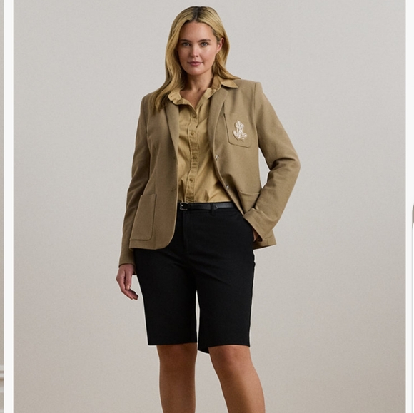 Lauren Ralph Lauren Shorts Womens 20W Black Stretch Comfort Bermuda - Picture 11 of 11